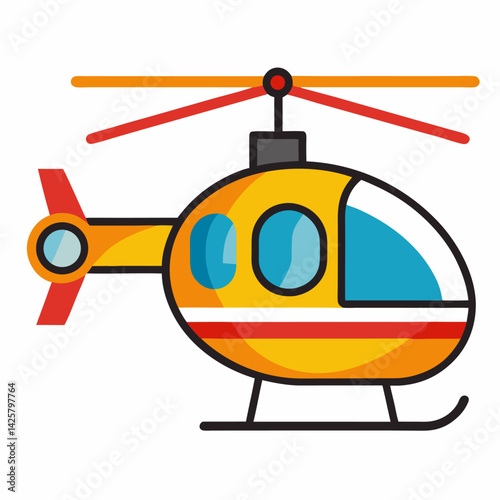 cartoon helicopter vector illustration