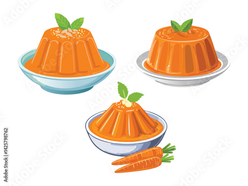 vector illustration of an indian food Gajar Ka Halwa (Carrot Pudding)