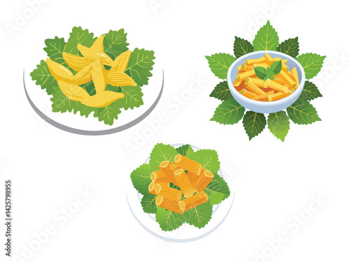 vector illustration of an indian food Karela Fry (Bitter Gourd Stir-Fry)