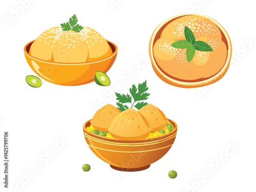 vector illustration of an indian food Pani Puri