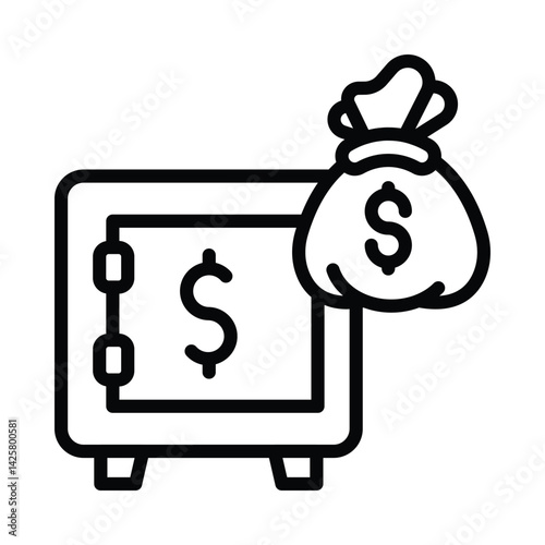 Investment Fund Vector outline icon. Eps10 file 