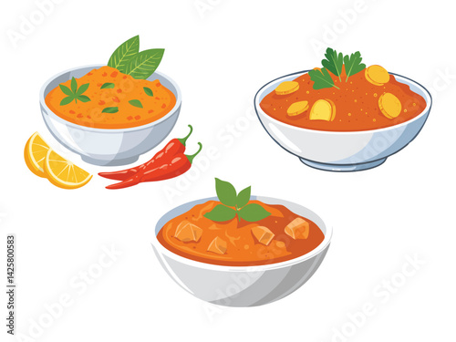 vector illustration of an indian food Vindaloo (Spicy Goan Curry)