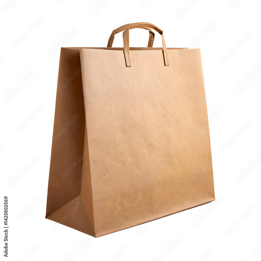 Brown paper shopping bag isolated on transparent background Brown paper shopping bag isolated on transparent background