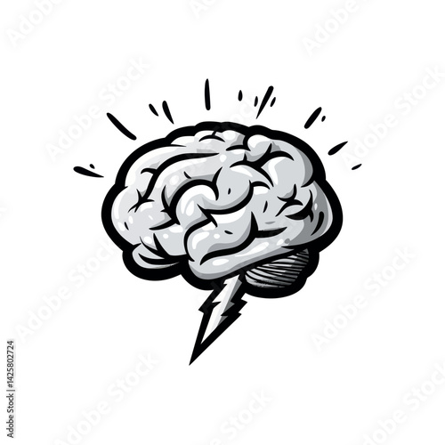 In modern graphics, the brain is represented by a flat, filled sign, used as an icon in mobile and web design concepts to symbolize cerebrovascular disease through a glyph icon that signifies human