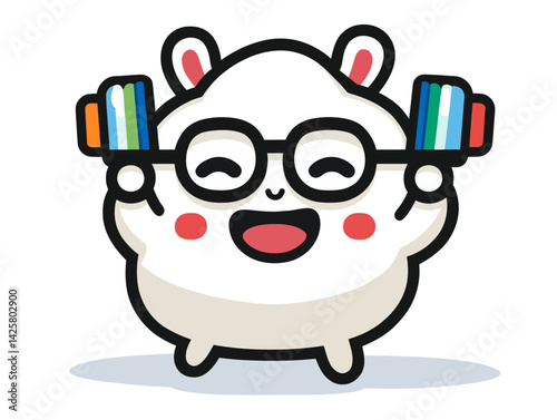 In a creative and fun illustration, a modern cartoon brain is shown lifting barbells made of books, highlighting the importance of education, science, and smart fitness, set against a plain white