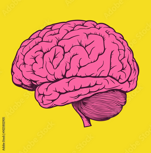 Flat brain icon illustration, created for modern web design purposes