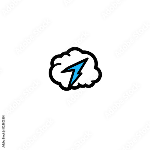 Bolt brain logo concept represented by an illustration that combines a brain with a thunderbolt icon, signifying brainstorming