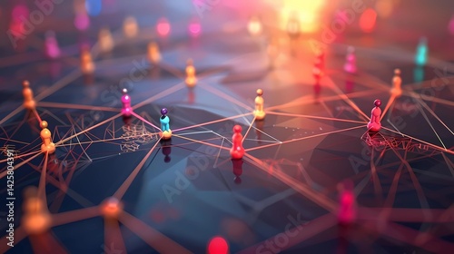An abstract image of a teams connection principle, Generative AI illustrations.