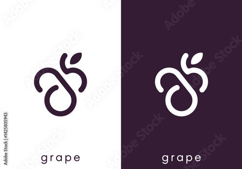 simple creative grape logo vector design