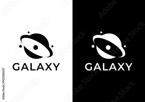 globe planet logo design. galaxy connection technology symbol vector concept