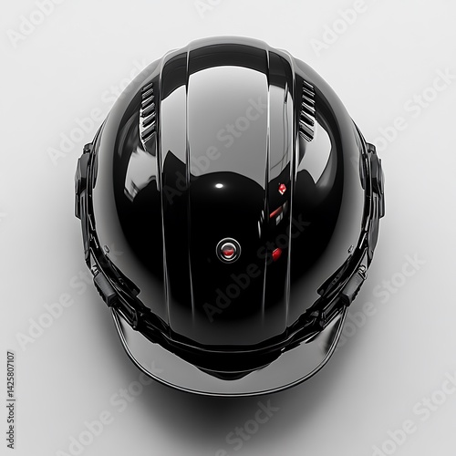 Polished black safety helmet for industrial use. photo