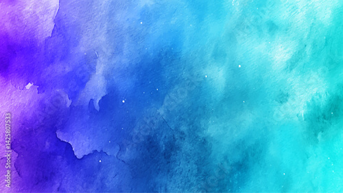 Purple and blue watercolor painting creating abstract background, Pastel blue purple lilac lavender green turquoise ague teal, yellow, abs background. Digital Illustration with stroke