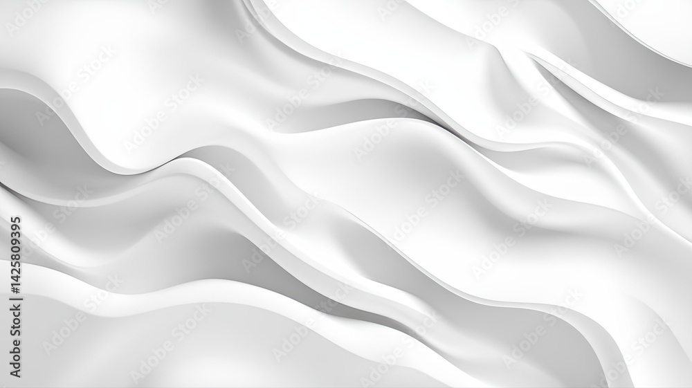 Abstract White Fabric Texture with Smooth Waves Abstract White Fabric Texture with Smooth Waves