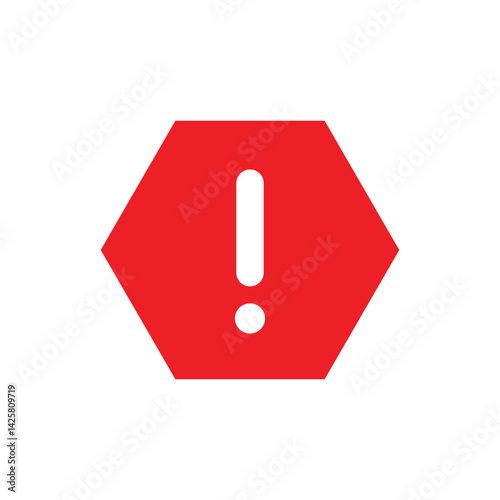 Red alert sign or danger warning alert icon sign. Red danger sign icon vector design 