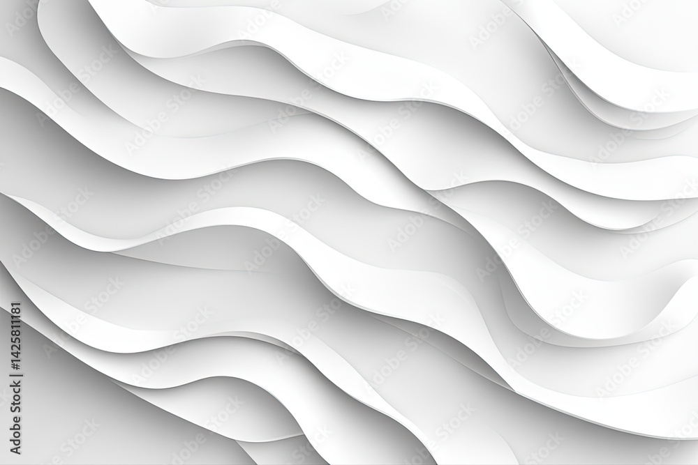 Fototapeta premium Abstract White Wave Background Texture