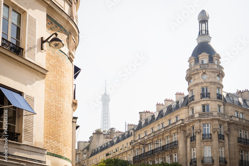 Fototapeta Naklejka Na Ścianę i Meble -  Paris in spring in the streets of the Trocadéro district near the Eiffel Tower - Paris