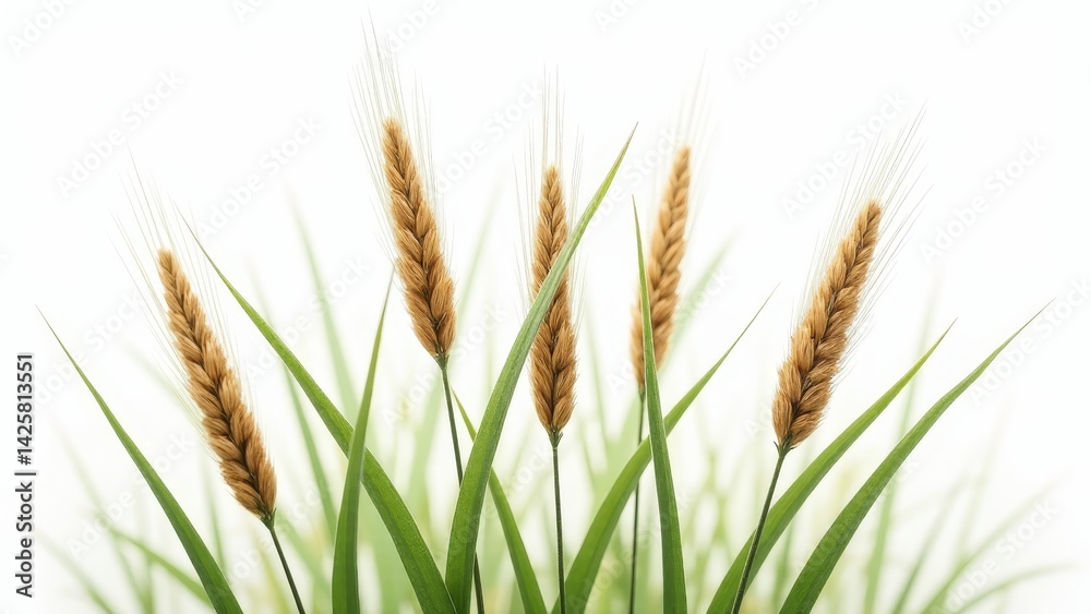 Wheat Stalks On White Background Wheat Stalks On White Background