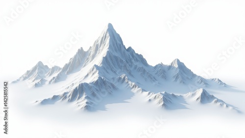 Wallpaper Mural Snowy Mountain Range Isolated On White Torontodigital.ca
