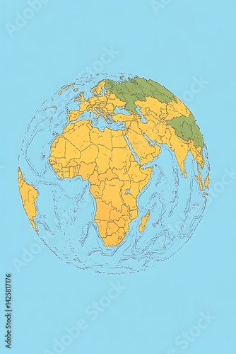 World Map, 3D, Light Background