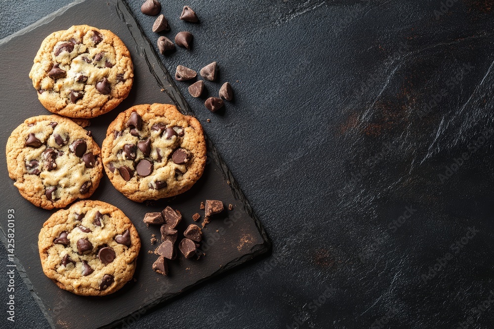 Chocolate chip cookies fresh out the oven.