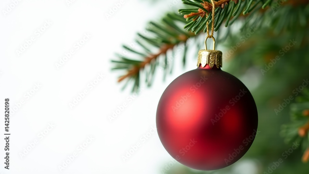 Obraz premium Red Ornament Hanging From Christmas Tree