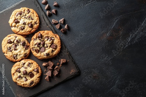 Obraz na płótnie Chocolate chip cookies fresh out the oven. w salonie