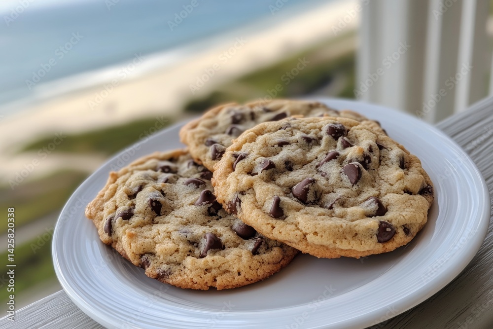 Chocolate chip cookies fresh out the oven.