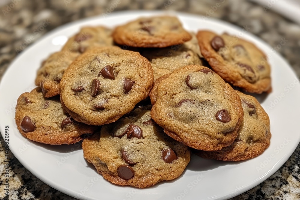 Chocolate chip cookies fresh out the oven.