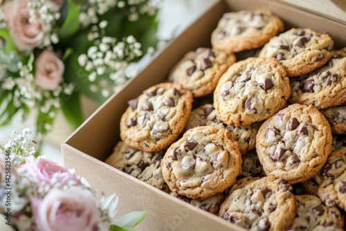 Chocolate chip cookies fresh out the oven.