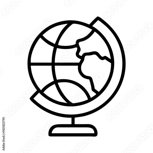 Globe geography world map earth global education travel continent cartography school study icon
