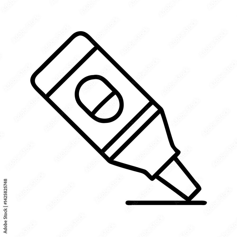 Outline marker vector icon drawing tool design highlight pen stationery art supply graphic element drawing Outline marker vector icon drawing tool design highlight pen stationery art supply graphic element drawing
