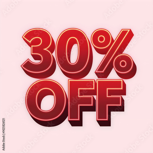 30% off discount sales text effect