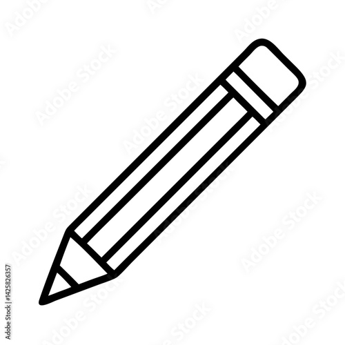 Illustration of pencil drawing writing tool education stationery design graphic art outline icon vector