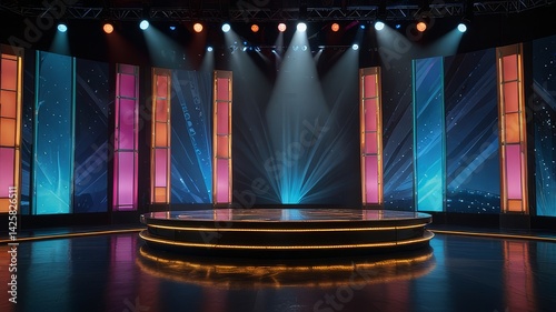 concert stage lights beautiful and attractive background
