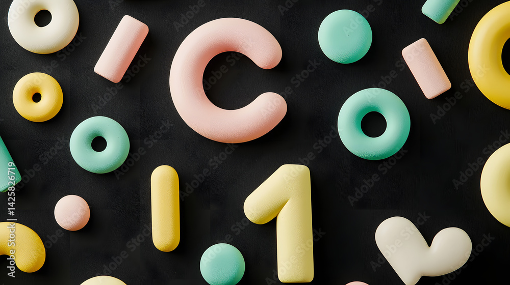 Naklejka premium and lines in bright neon colors like yellow, pink, and green arranged randomly across a black background for a bold contrast 