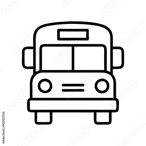 Outline school bus vector graphic illustration transportation vehicle public transport design icon clip art image