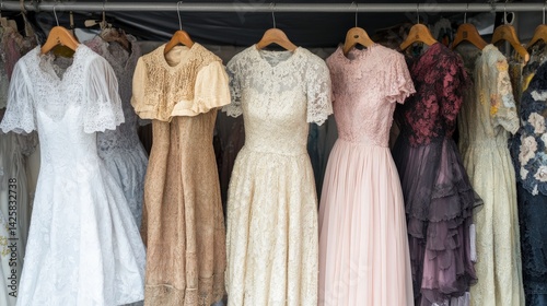 Wallpaper Mural Rustic Vintage Wedding Dresses in Boutique Display Torontodigital.ca