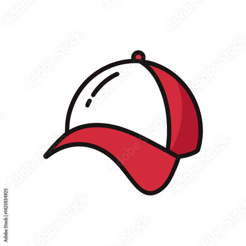 Stylish Doodle Icon of a Baseball Cap for Creative Projects