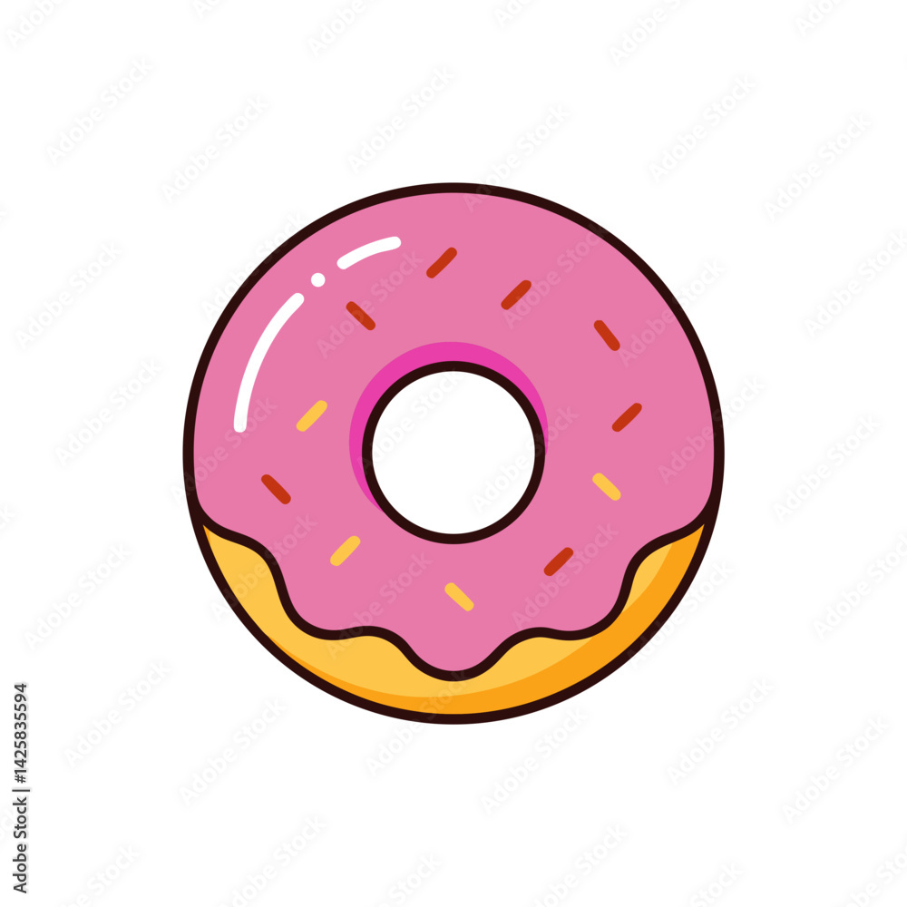 Delicious Doodle Donut Icon for Creative Projects Delicious Doodle Donut Icon for Creative Projects