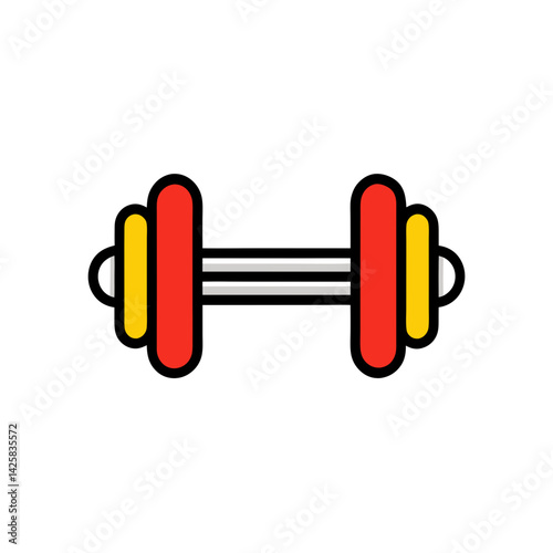 Doodle Icon of a Dumbbell for Fitness and Wellness Themes