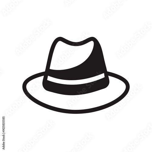 Doodle Icon of a Stylish Fedora Hat for Creative Designs