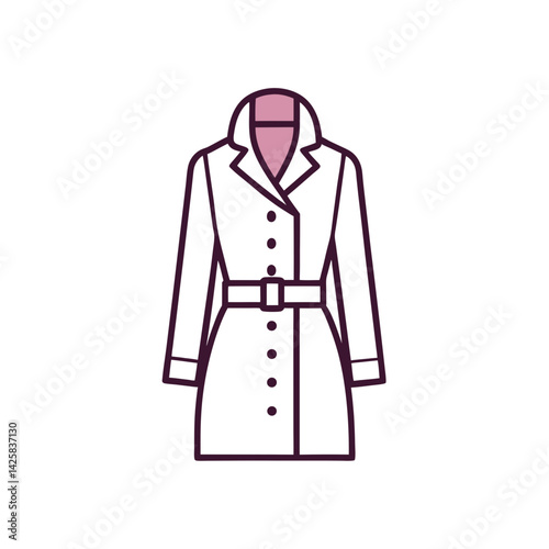 Trendy Doodle Icon of a Stylish Trench Coat Design