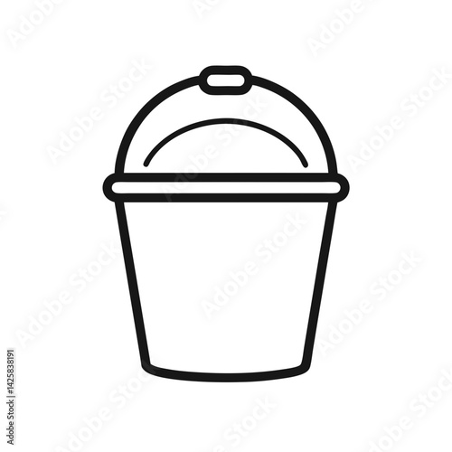 Doodle Vector Icon of a Bucket for Creative Projects