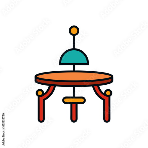 Dining Table Doodle Vector Icon for Your Design Projects