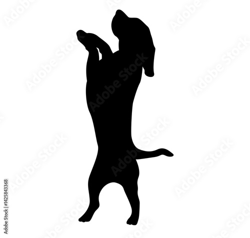 silhouettes of standing dogs