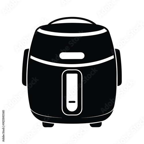 air fryer clipart black silhouette vector on white