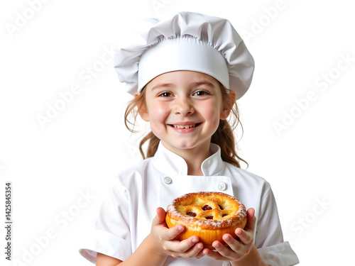 Adorable Child Chef Baking Pastry: Kids Cooking, Food Photography, Young Baker, Culinary Arts, Pastry Chef transparent background