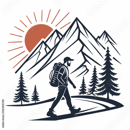 skiing in the mountains