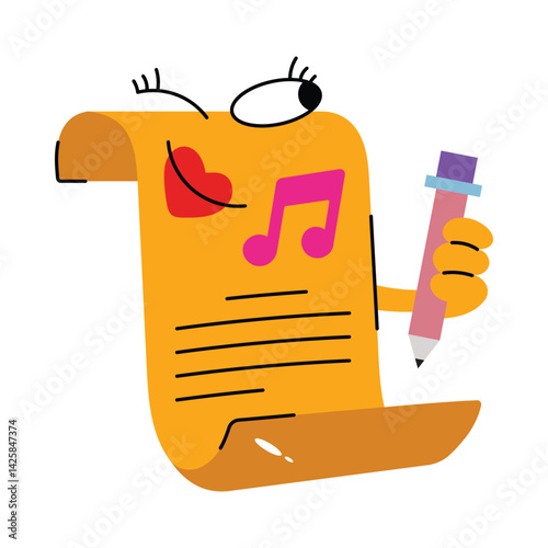 Song writer vector Sticker. Eps 10 file