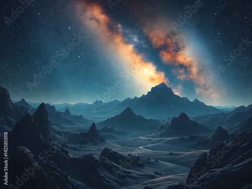 sunrise over the mountains and valleys